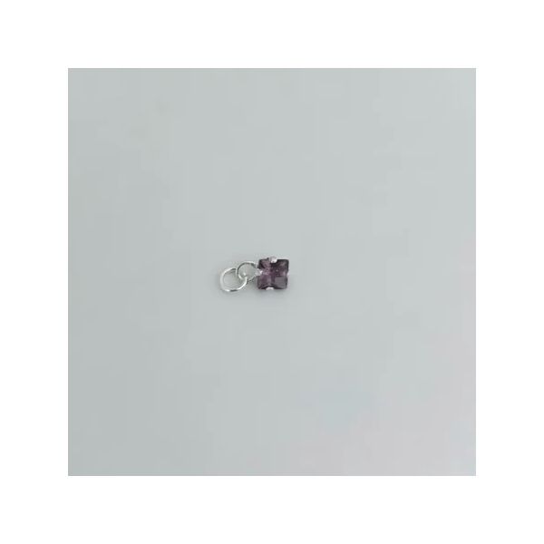 PINGENTE QUADRADO ZIRCÔNIA LILÁS PRATA 925 - My Prata Joias