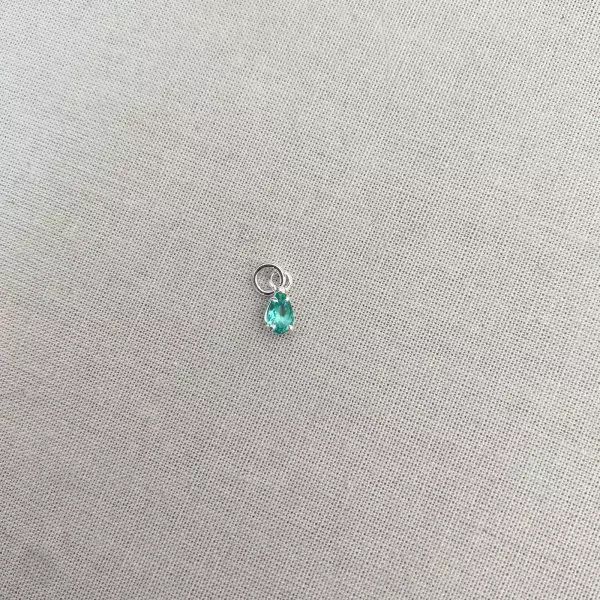 PINGENTE GOTA ZIRCÔNIA VERDE ÁGUA PRATA 925 - My Prata Joias