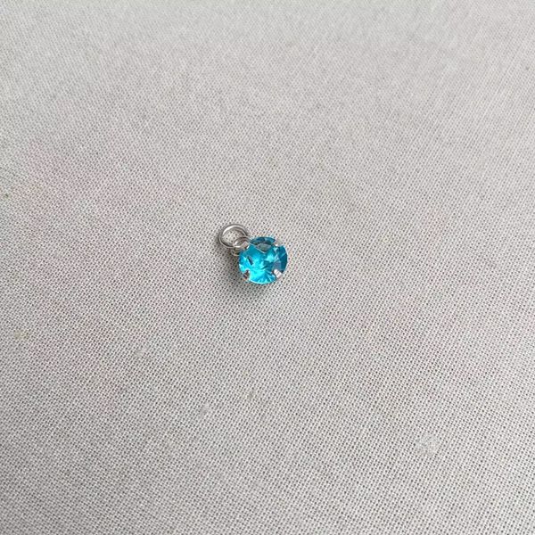 PINGENTE ZIRCÔNIA AZUL CLARO PRATA 925 - My Prata Joias