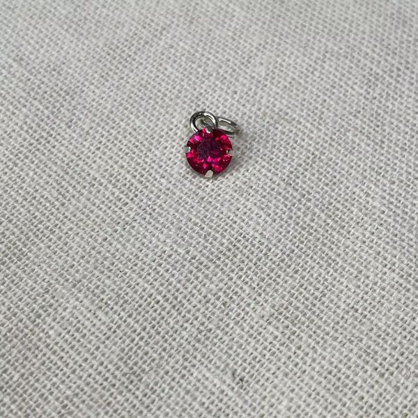 PINGENTE ZIRCÔNIA ROSA ESCURO PRATA 925 - My Prata Joias