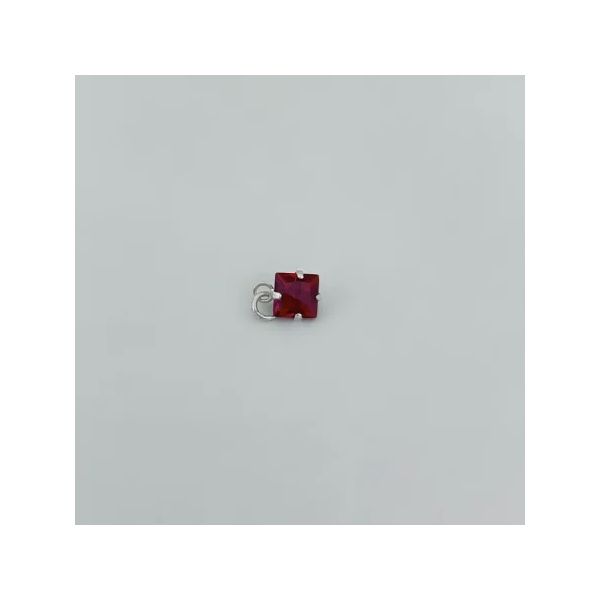 PINGENTE QUADRADO ZIRCÔNIA VERMELHA PRATA 925 - My Prata Joias
