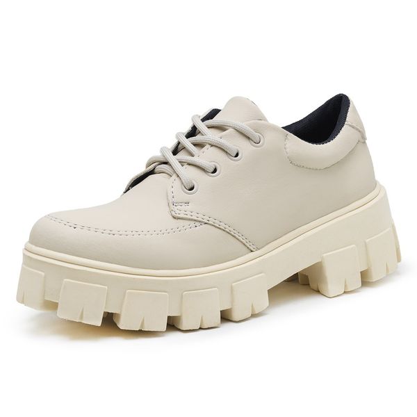 Oxford Casual Feminino T nis Derby Sola Tratorada De Amarrar Off White