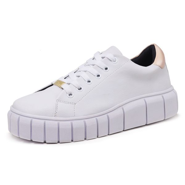T nis Feminino Casual Branco Com Ros Myrol Outlet