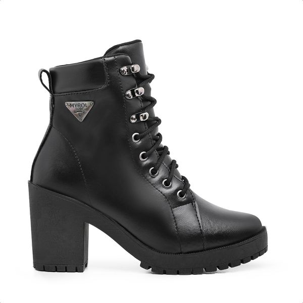 Bota Coturno Feminino Com Cadarço Plataforma Tratorada Elegante