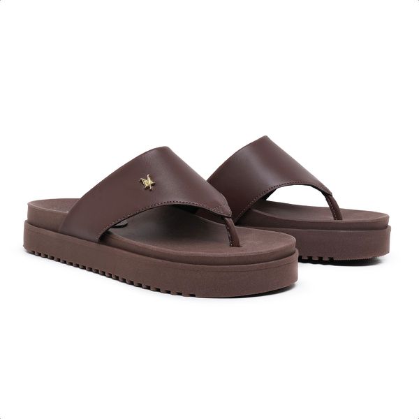 Sandália Verão Birken de Dedo Papete Rasteira Marrom