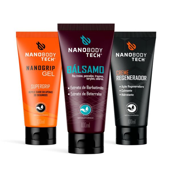 Kit Basquete (Bálsamo, Nanogrip, Regenerador) - NanoBodyTech