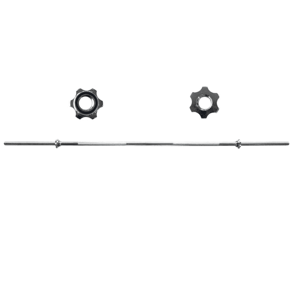 Barra de Musculação Reta Com Rosca Maciça Recartilhada 120 cm