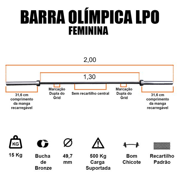 Barra olimpica 15 kg best sale