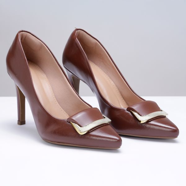 Scarpin Marrom com Bridão