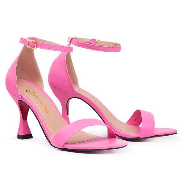 Sandalía Gisele salto taça 6cm bico redondo Rosa danone