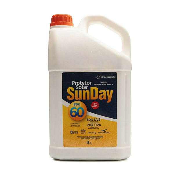 PROTETOR SOLAR FPS 60 UVA 4 L SUNDAY