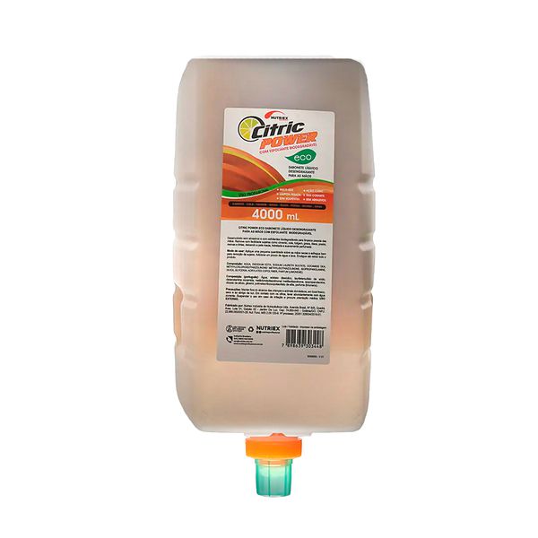 SABONETE DESENGRAXANTE LÍQUIDO BLADER 4 L (REFIL) NUTRIEX CITRIC POWER ECO