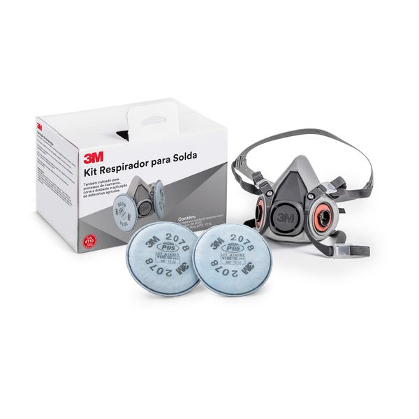 KIT RESPIRADOR SEMIFACIAL 6200 COM FILTRO MECÂNICO 2078 P2