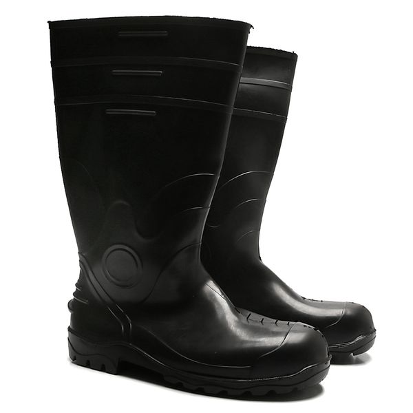 BOTA DE PVC CANO LONGO 34 CM COM FORRO, BICO E PALMILHA DE AÇO