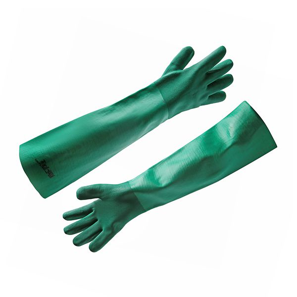 LUVA DE PVC COM FORRO E PALMA ÁSPERA VERDE 60CM