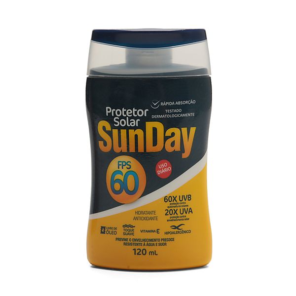 PROTETOR SOLAR FPS 60 UVA 120ML SUNDAY