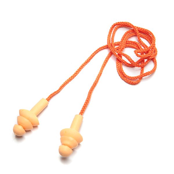 PROTETOR AURICULAR DE SILICONE 16 DB COM CORDÃO DE POLIÉSTER SALMÃO E LARANJA