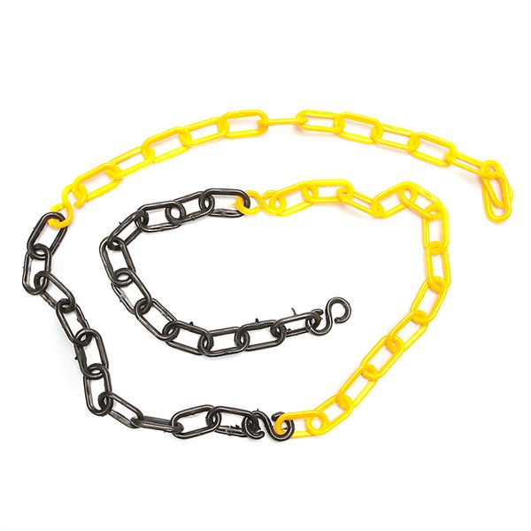 CORRENTE PLÁSTICA PARA SINALIZAÇÃO ELO PEQUENO PRETO E AMARELO (PCT C/ 100 MTS)