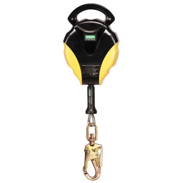 TRAVA-QUEDAS RETRÁTIL WORKMAN COM CABO DE AÇO INOX 15M MSA