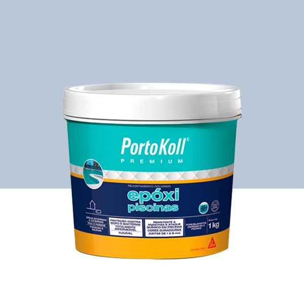 Rejunte Epóxi Piscina Portokoll Premium - Azul Celeste 1KG 
