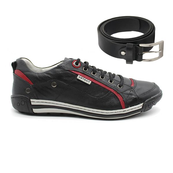 Kit Sapatenis Amsterdam Preto Netony + Cinto