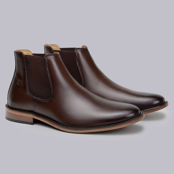 Bota Chelsea Masculina Café