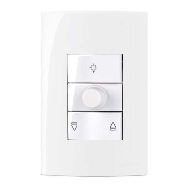 Conjunto 4x2 Controle de Ventilador de Teto Oscilante Bivolt Linha Sleek Branco Margirius