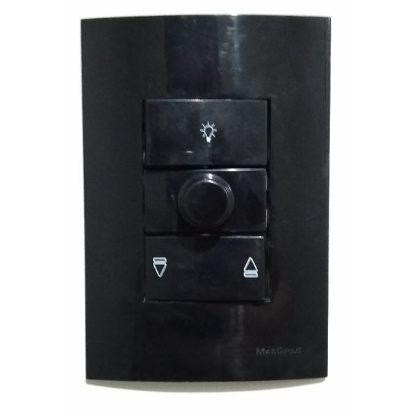 Conjunto 4x2 Controle de Ventilador Oscilantes Bivolt Linha Sleek Ebony Margirius