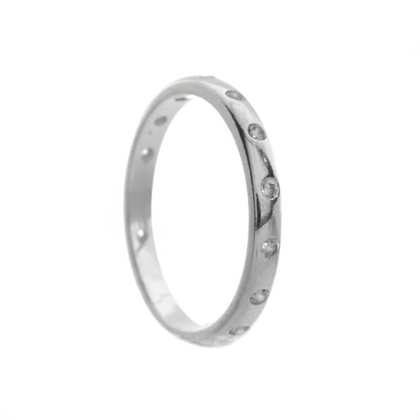 ANEL MEIA ALIANÇA ZIRCÔNIA CRISTAL PRATA 925