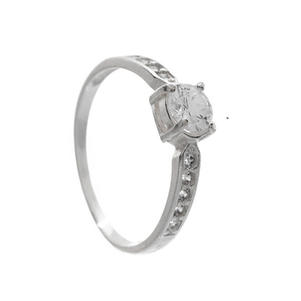 ANEL SOLITÁRIO APARADOR ZIRCÔNIA CRISTAL 4 GARRAS PRATA 925