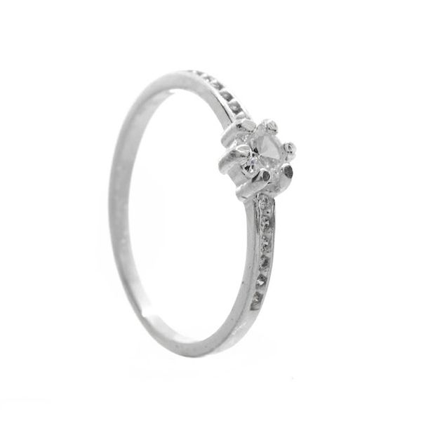 ANEL SOLITÁRIO APARADOR ZIRCÔNIA 6 GARRAS PRATA 925