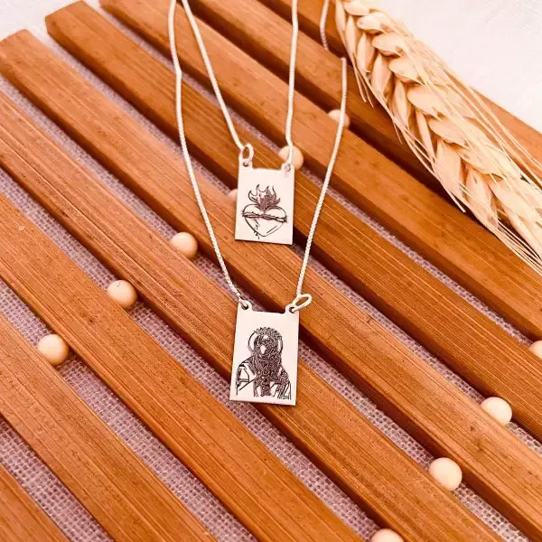 ESCAPULARIO SAGRADO CORAÇÃO E JESUS LASER PERSONALIZADO