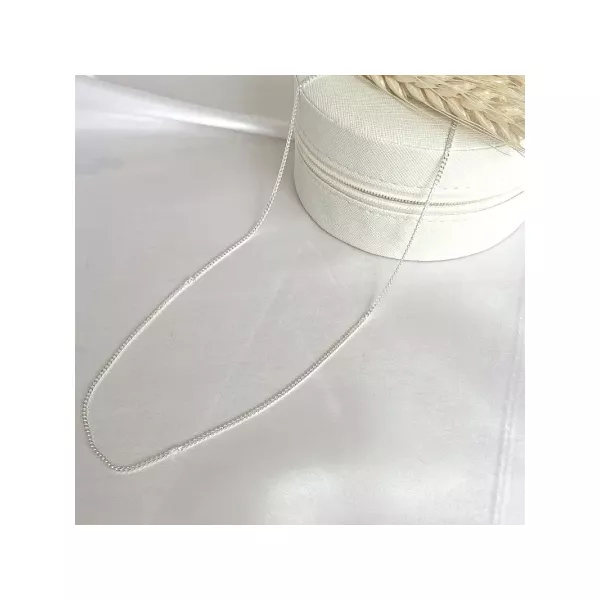 CORRENTE PRATA 925 GRUMET FINA 60CM