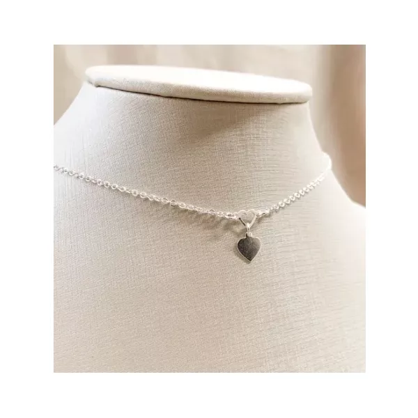 CHOCKER PRATA 925 CORACAO VAZADO CORACAO PENDURADO