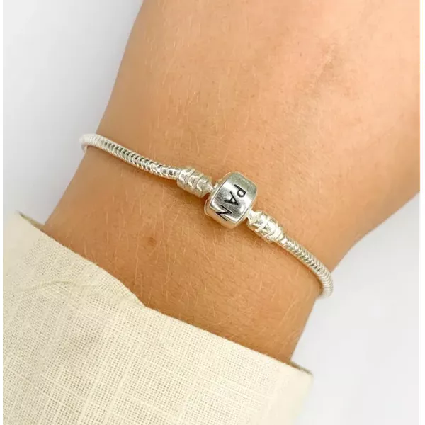 PULSEIRA PRATA 925 BERLOQUE TAMBOR CILINDRO ESCRITO 24CM