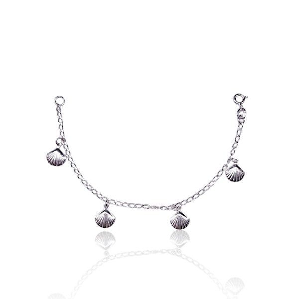 PULSEIRA INFANTIL 4 CONCHA LINHA MAR PRATA 925