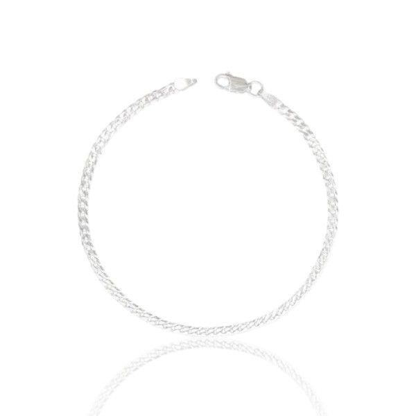 PULSEIRA MASCULINA FLAT GRUMET PRATA 925