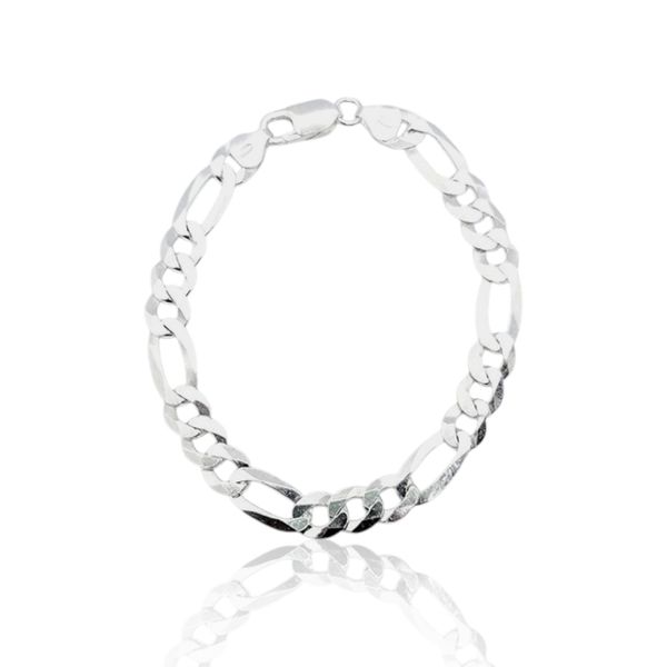 PULSEIRA MASCULINA FLAT GRUMET GROSSA PRATA 925