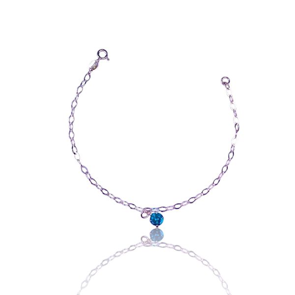 PULSEIRA PONTO DE LUZ ZIRCONIA VERDE PRATA 925