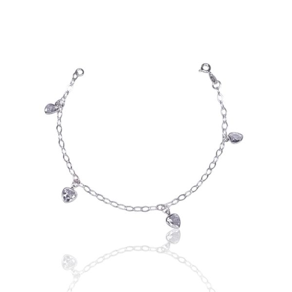 PULSEIRA 4 CORACAO ZIRCONIACRISTAL PRATA 925