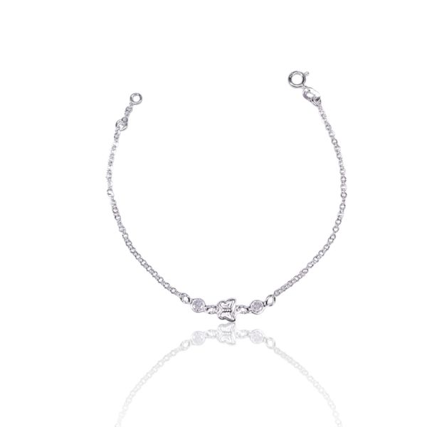 PULSEIRA BORBOLETA 2 ZIRCONIA PRATA 925