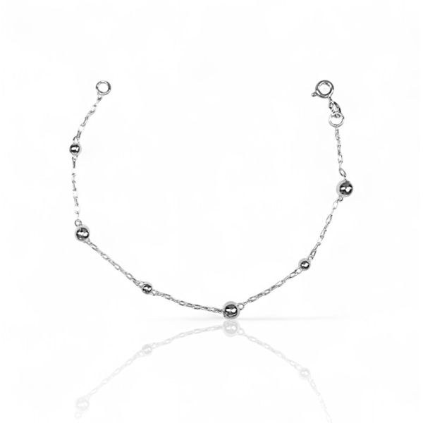 PULSEIRA BOLA VARIADAS 6MM E 4MM PRATA 925
