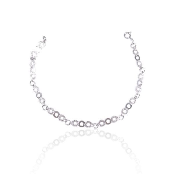 PULSEIRA CIRCULOS VAZADOS TRABALHADOS PRATA 925