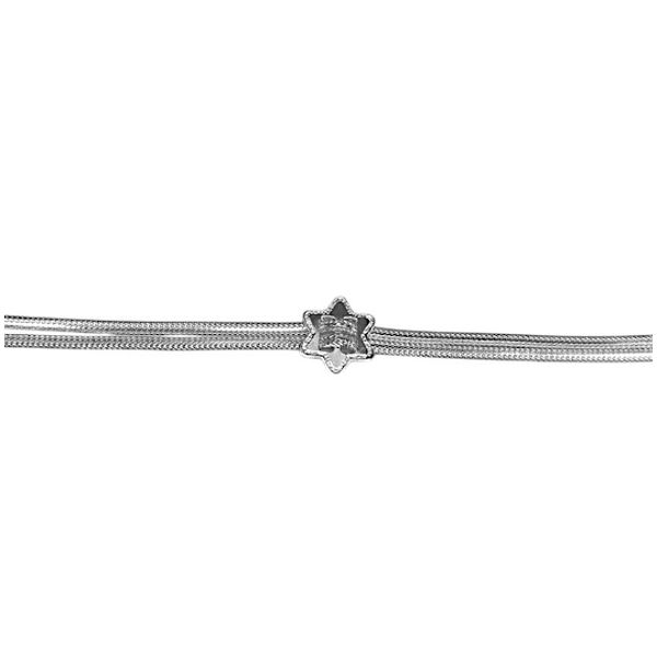 PULSEIRA LAMINADA 2 FIOS ESTRELA PRATA 925