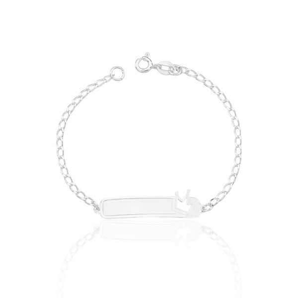 PULSEIRA INFANTIL PLACA COROA PRATA 925