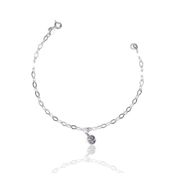 PULSEIRA INFANTIL1 ZIRCONIA INGLESA PRATA 925