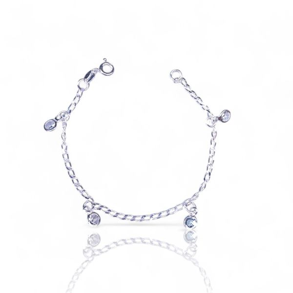 PULSEIRA INFANTIL4 ZIRCONIA CRISTAL PRATA 925