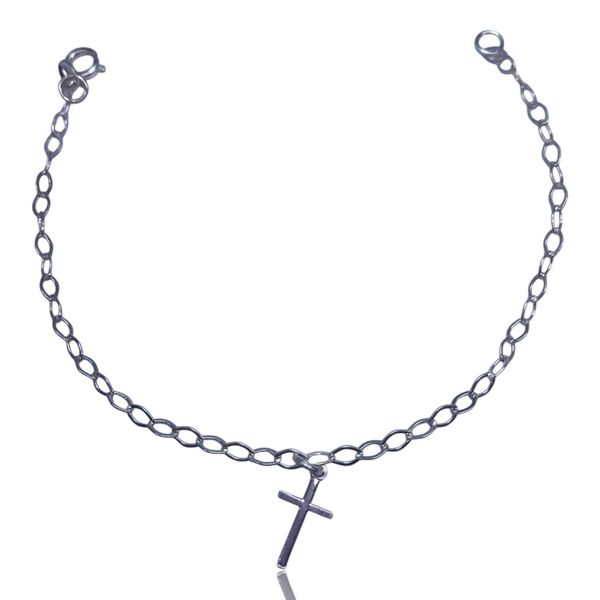 PULSEIRA 1 PINGENTE CRUZ PRATA 925