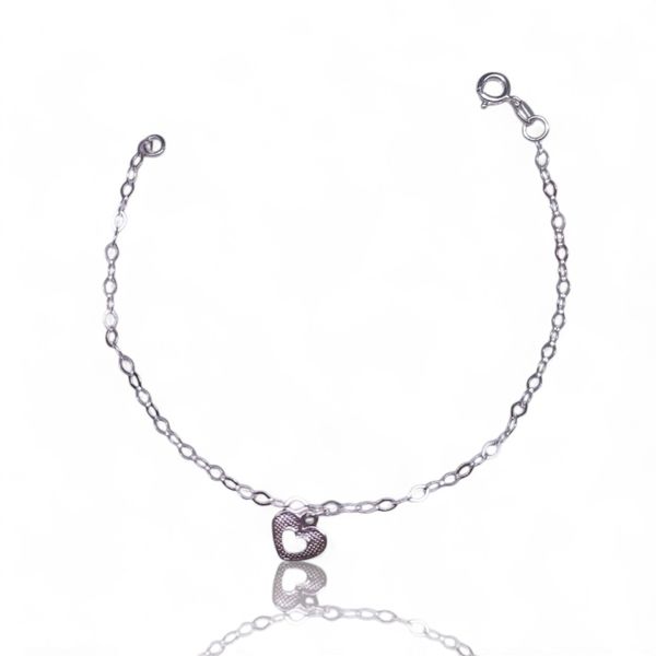 PULSEIRA CORAÇÃO VAZADO PRATA 925