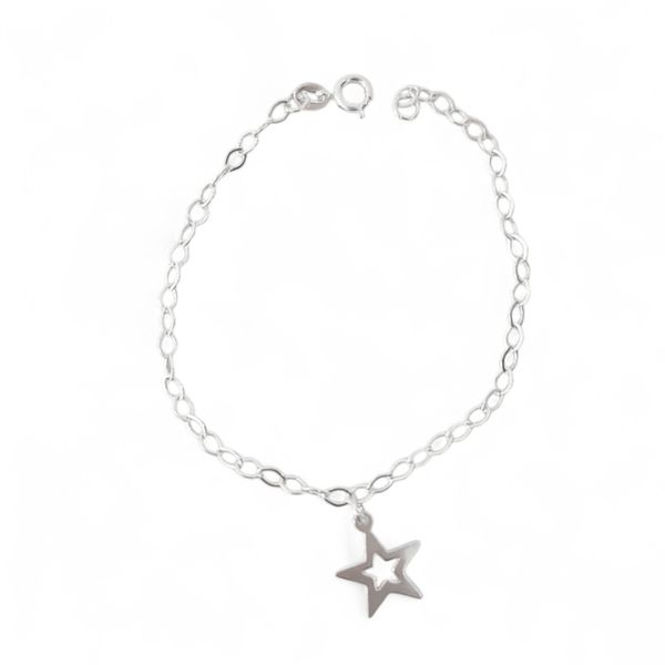 PULSEIRA ESTRELA VAZADA PRATA 925